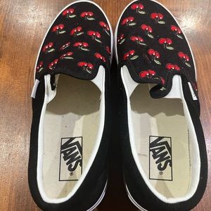 Vans slip on shoes with Cherry.  NEW